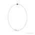 Sapphire Row Natural Bezel-Set Gemstone Solitaire Bracelet - Amethyst, Platinum (view 2)