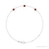 Sapphire Row Natural Bezel-Set Gemstone Solitaire Bracelet - Mozambique Garnet, 14K White Gold