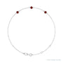 Sapphire Row Natural Bezel-Set Gemstone Solitaire Bracelet - Mozambique Garnet, 14K White Gold