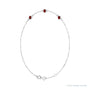 Sapphire Row Natural Bezel-Set Gemstone Solitaire Bracelet - Mozambique Garnet, 14K White Gold (view 2)