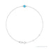 Sapphire Row Natural Bezel-Set Gemstone Solitaire Bracelet - Aquamarine, 14K White Gold