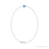 Sapphire Row Natural Bezel-Set Gemstone Solitaire Bracelet - Aquamarine, 14K White Gold (view 2)
