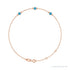 Sapphire Row Natural Bezel-Set Gemstone Solitaire Bracelet - Blue Zircon, 14K Rose Gold
