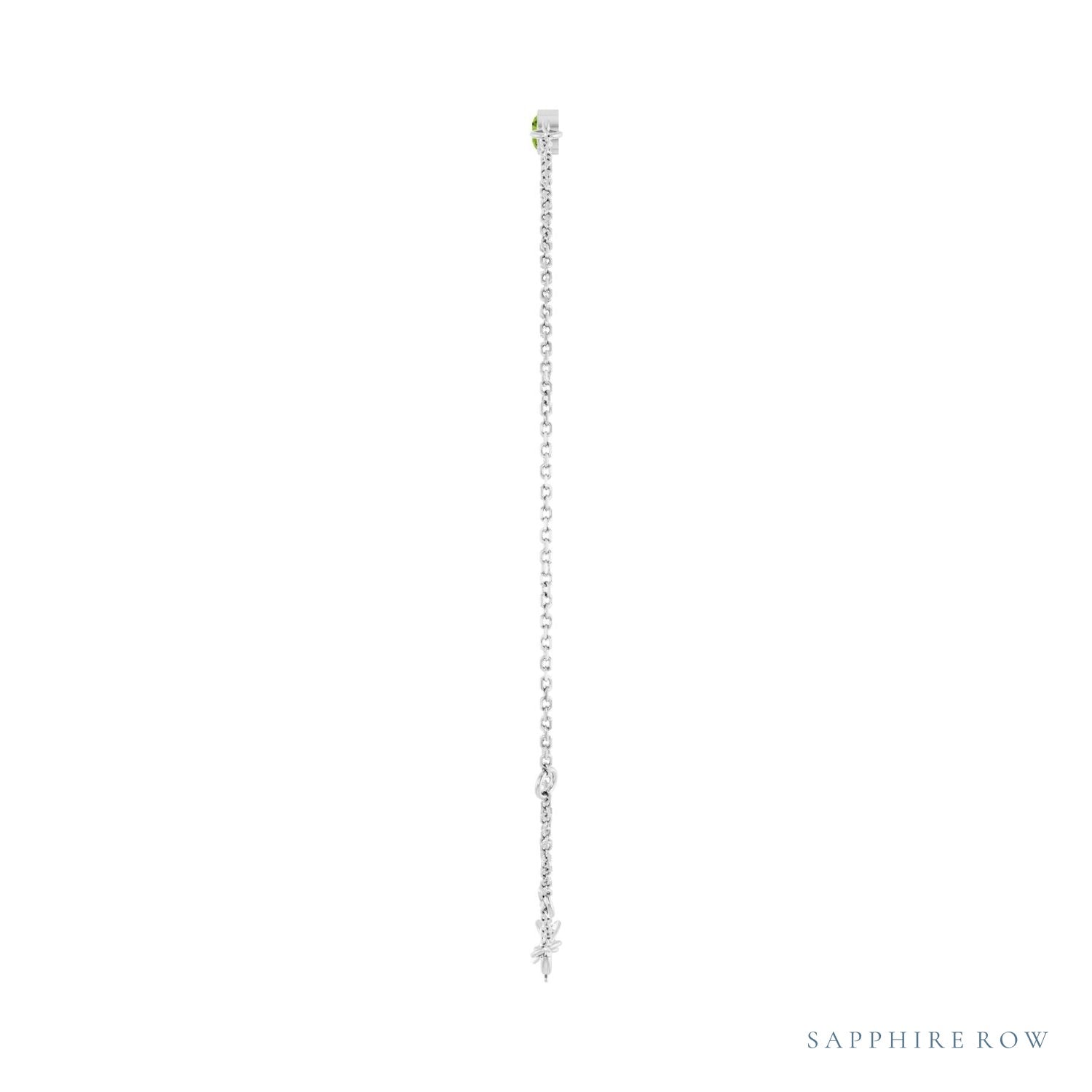 Sapphire Row Natural Bezel-Set Gemstone Solitaire Bracelet - Peridot, Platinum (view 3)