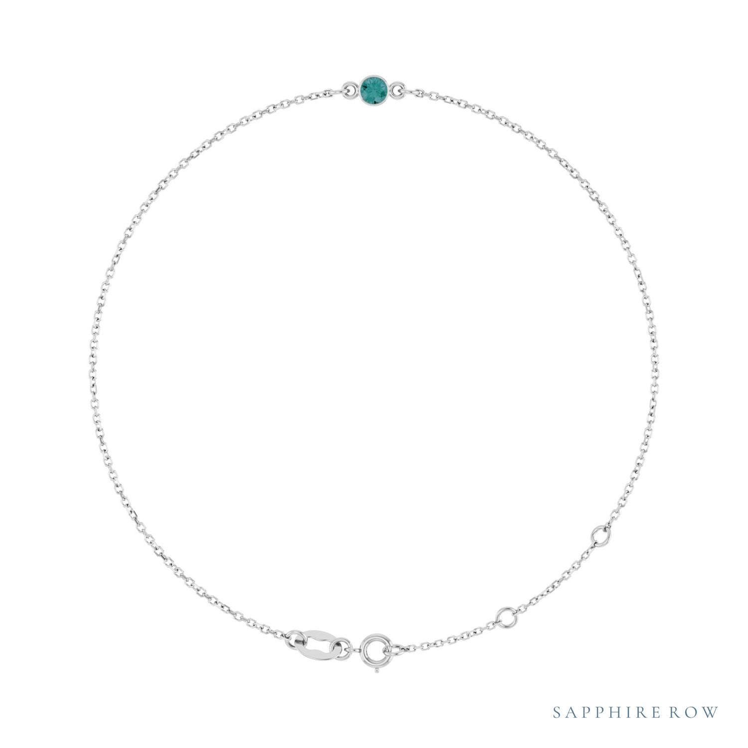 Sapphire Row Lab-Grown Bezel-Set Gemstone Solitaire Bracelet - Alexandrite, Platinum
