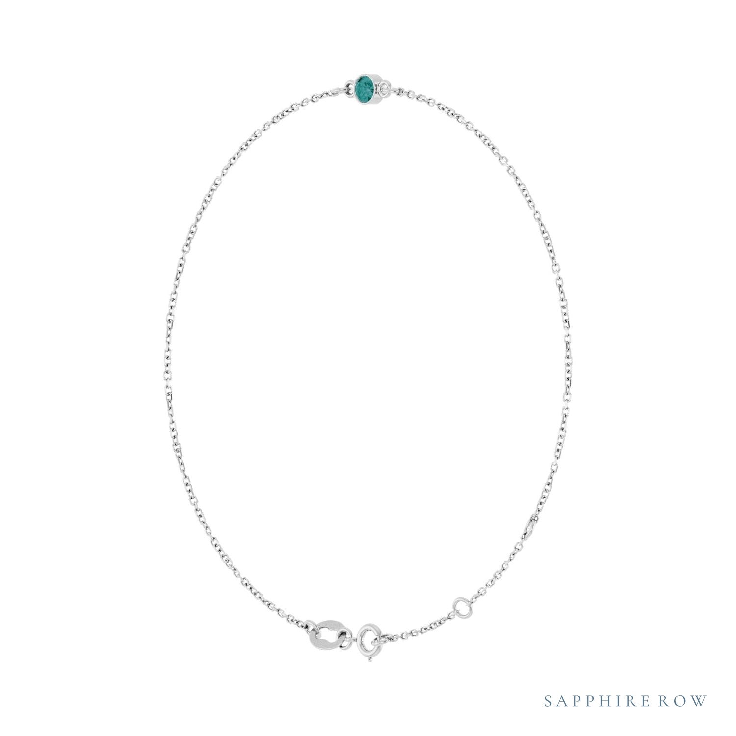 Sapphire Row Lab-Grown Bezel-Set Gemstone Solitaire Bracelet - Alexandrite, Platinum (view 2)
