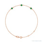 Sapphire Row Lab-Grown Bezel-Set Gemstone Solitaire Bracelet - Emerald, 14K Rose Gold
