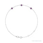 Sapphire Row Lab-Grown Bezel-Set Gemstone Solitaire Bracelet - Alexandrite, 14K White Gold