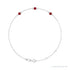 Sapphire Row Lab-Grown Bezel-Set Gemstone Solitaire Bracelet - Ruby, 14K White Gold