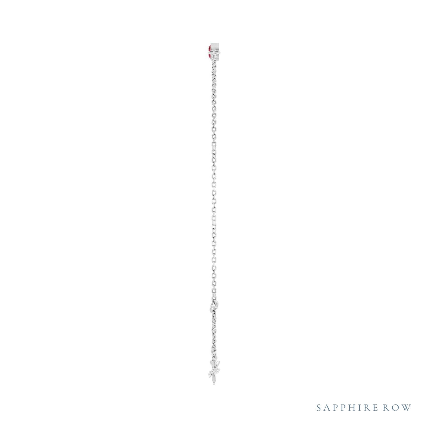 Sapphire Row Lab-Grown Bezel-Set Gemstone Solitaire Bracelet - Ruby, Platinum (view 3)