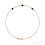 Sapphire Row Lab-Grown Bezel-Set Gemstone Solitaire Bracelet - Blue Sapphire, 14K Rose Gold