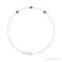 Sapphire Row Lab-Grown Bezel-Set Gemstone Solitaire Bracelet - Emerald, 14K White Gold