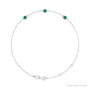 Sapphire Row Lab-Grown Bezel-Set Gemstone Solitaire Bracelet - Emerald, 14K White Gold