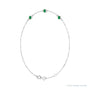 Sapphire Row Lab-Grown Bezel-Set Gemstone Solitaire Bracelet - Emerald, 14K White Gold (view 2)
