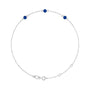 Sapphire Row Lab-Grown Bezel-Set Gemstone Solitaire Bracelet - Blue Sapphire, 14K White Gold
