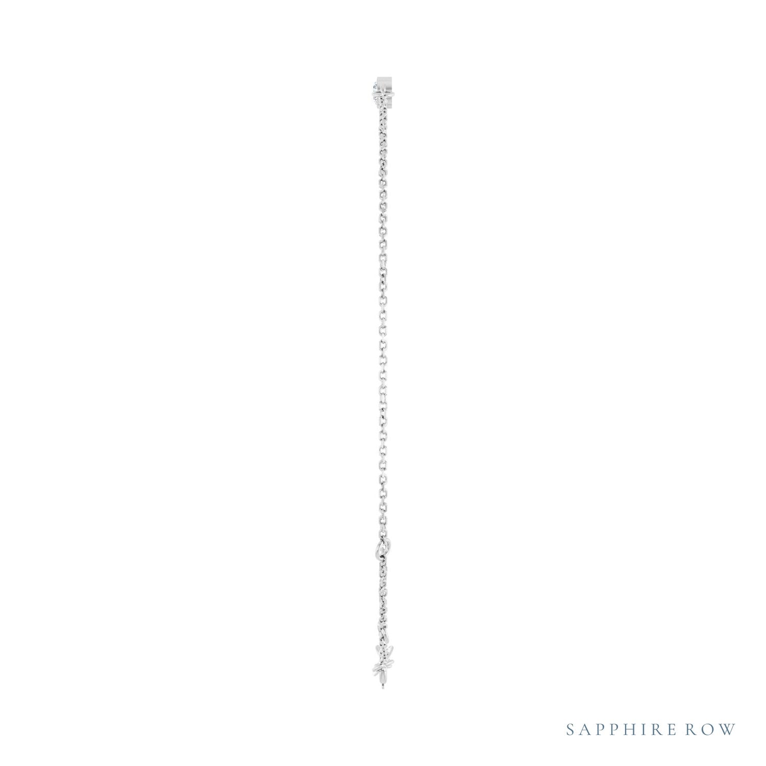 Sapphire Row Lab-Grown Bezel-Set Gemstone Solitaire Bracelet - Diamond, Platinum (view 3)