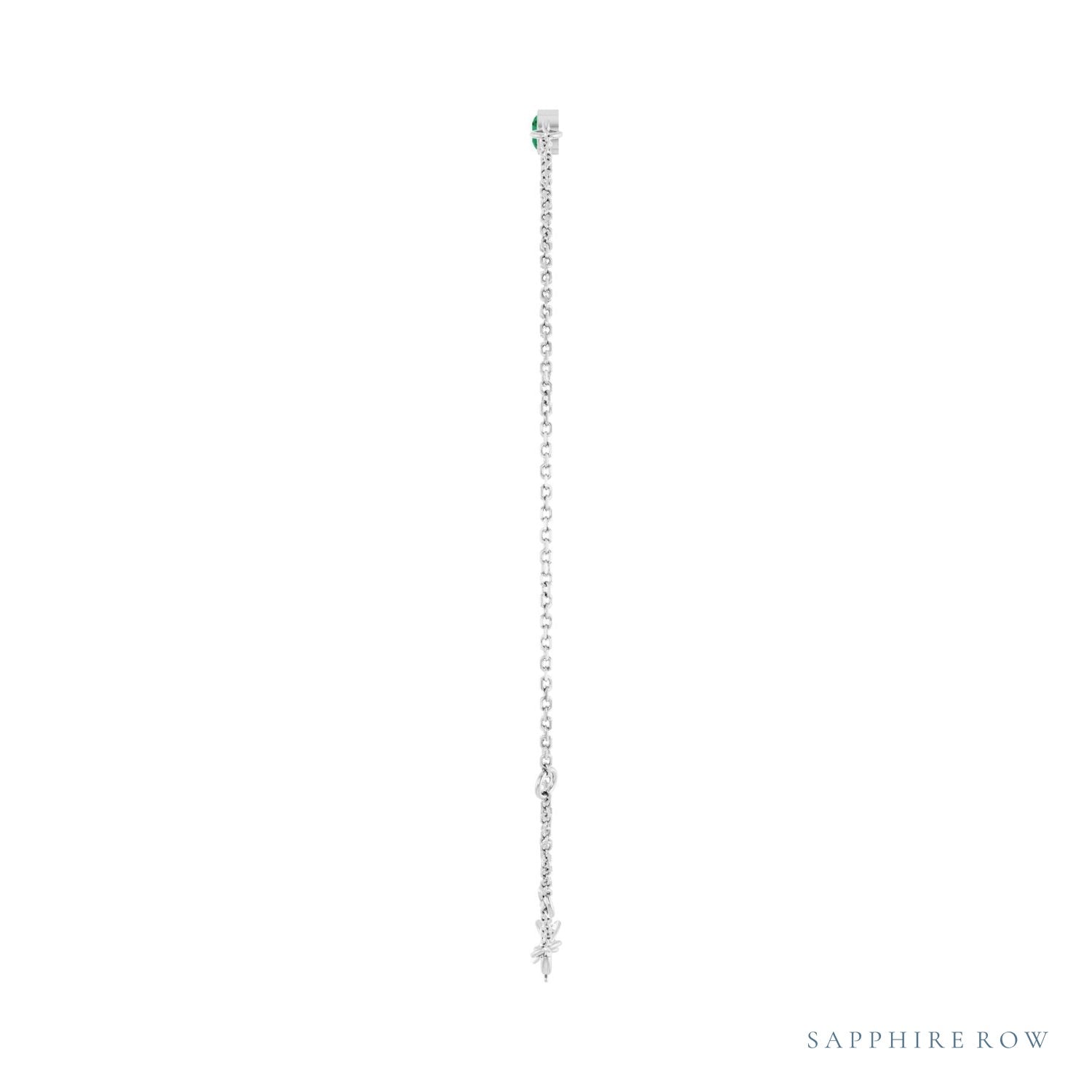 Sapphire Row Lab-Grown Bezel-Set Gemstone Solitaire Bracelet - Emerald, Platinum (view 3)