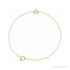 Sapphire Row Natural Diamond Pavé Initial Bracelet - A, 14K Yellow Gold