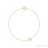 Sapphire Row Natural Diamond Pavé Initial Bracelet - B, 14K Yellow Gold