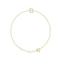 Sapphire Row Natural Diamond Pavé Initial Bracelet - B, 14K Yellow Gold