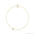 Sapphire Row Natural Diamond Pavé Initial Bracelet - E, 14K Yellow Gold