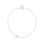 Sapphire Row Natural Diamond Pavé Initial Bracelet - E, 14K Yellow Gold