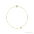 Sapphire Row Natural Diamond Pavé Initial Bracelet - F, 14K Yellow Gold