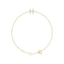 Sapphire Row Natural Diamond Pavé Initial Bracelet - H, 14K Yellow Gold
