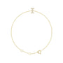 Sapphire Row Natural Diamond Pavé Initial Bracelet - I, 14K Yellow Gold