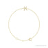 Sapphire Row Natural Diamond Pavé Initial Bracelet - K, 14K Yellow Gold