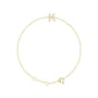 Sapphire Row Natural Diamond Pavé Initial Bracelet - K, 14K Yellow Gold