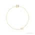 Sapphire Row Natural Diamond Pavé Initial Bracelet - M, 14K Yellow Gold