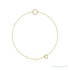Sapphire Row Natural Diamond Pavé Initial Bracelet - O, 14K Yellow Gold