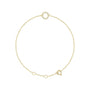 Sapphire Row Natural Diamond Pavé Initial Bracelet - O, 14K Yellow Gold
