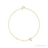 Sapphire Row Natural Diamond Pavé Initial Bracelet - P, 14K Yellow Gold