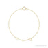Sapphire Row Natural Diamond Pavé Initial Bracelet - Q, 14K Yellow Gold