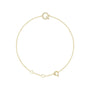 Sapphire Row Natural Diamond Pavé Initial Bracelet - Q, 14K Yellow Gold