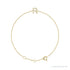 Sapphire Row Natural Diamond Pavé Initial Bracelet - R, 14K Yellow Gold
