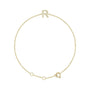 Sapphire Row Natural Diamond Pavé Initial Bracelet - R, 14K Yellow Gold