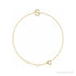 Sapphire Row Natural Diamond Pavé Initial Bracelet - S, 14K Yellow Gold