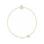 Sapphire Row Natural Diamond Pavé Initial Bracelet - S, 14K Yellow Gold