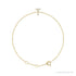 Sapphire Row Natural Diamond Pavé Initial Bracelet - T, 14K Yellow Gold