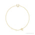 Sapphire Row Natural Diamond Pavé Initial Bracelet - U, 14K Yellow Gold