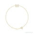 Sapphire Row Natural Diamond Pavé Initial Bracelet - W, 14K Yellow Gold