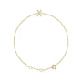 Sapphire Row Natural Diamond Pavé Initial Bracelet - X, 14K Yellow Gold