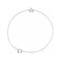 Sapphire Row Natural Diamond Pavé Initial Bracelet - A, 14K White Gold