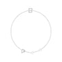 Sapphire Row Natural Diamond Pavé Initial Bracelet - B, 14K White Gold