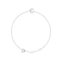 Sapphire Row Natural Diamond Pavé Initial Bracelet - C, 14K White Gold