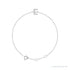 Sapphire Row Natural Diamond Pavé Initial Bracelet - E, 14K White Gold