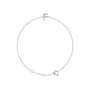 Sapphire Row Natural Diamond Pavé Initial Bracelet - F, 14K White Gold
